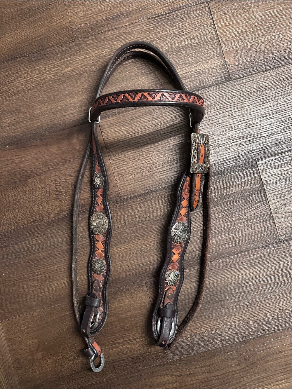 Horse Tack - Olen Clark Leather Western Show Headstall